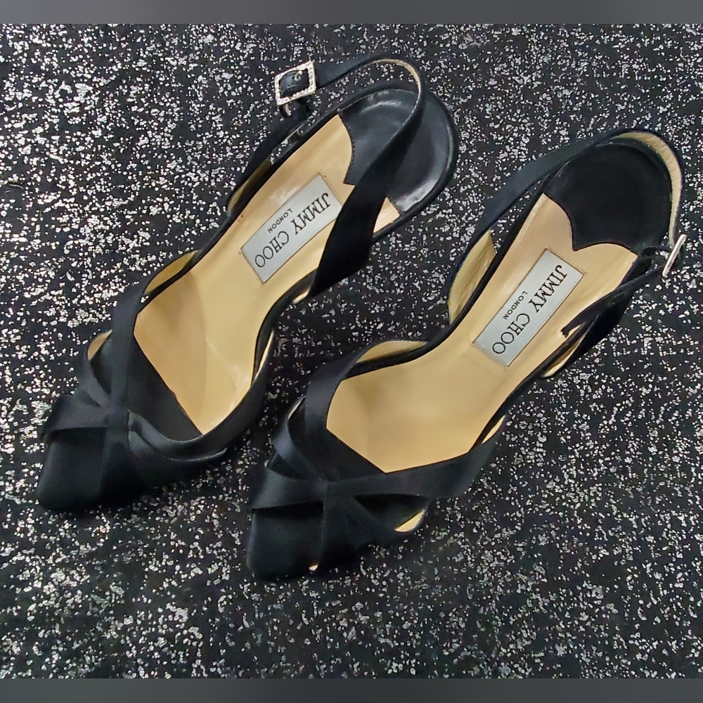 Jimmy Choo Black Pointed Cutout Black High Heel Size 7 (37EU) - Picture 3 of 9